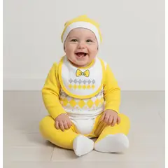 GENERICO - Ajuar Bebé - elegante amarillo 4 piezas