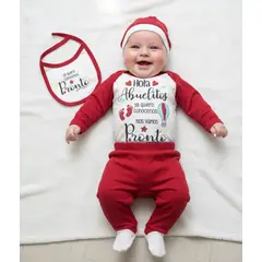 GENERICO - Ajuar Bebé - Frase Abuelitos 4 piezas