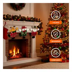 GENERICO - Adorno Mediano con Muñecos Navideños de Rojo y Verde