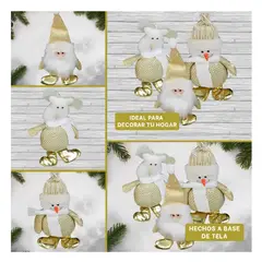 GENERICO - Adorno Colgante Navideno en Blanco y Dorado