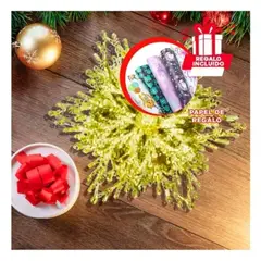 GENERICO - Adorno para Colgar en Arbol Rojo Dorado Y+Papel de Regalo