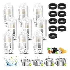 EVERSO - Filtros De Repuesto Bebedero Mascotas Fuente Pack3/6/9 - Blanco Pack 3 - 3