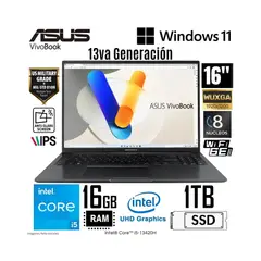 ASUS - NOTEBOOK X1605 16 IPS I5 13VA 16GB 1TB SSD W11 Lector HUELLA
