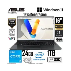 ASUS - Laptop X1605 16 IPS CORE I5 13VA 24GB 1TB SSD Lector HUELLA ULTRA VELOZ