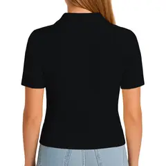 GENERICO - Sueter Mujer MC Camisero Lazos Hilo Tacto 463G Dom-22 Color Negro