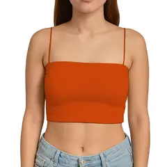 GENERICO - Top Straple Con Tirantes Cola De Rata Rib Grueso New-08 Color Lacre