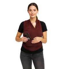 CERDITA - FULAR PARA BEBÉ CON BOLSILLO COLOR VINO