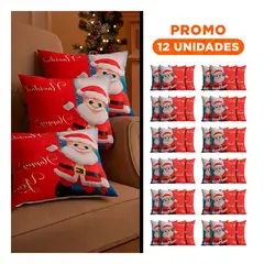 RYBIU IMPORT - Pack12 Forro Almohodon Navideno con Diseno Papa Noel y Luna