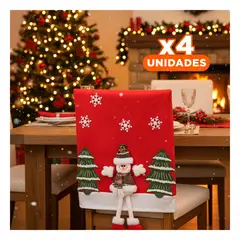 RYBIU IMPORT - Pack4 Cubierta Practico de Silla Snowman Y+Regalo Stickers