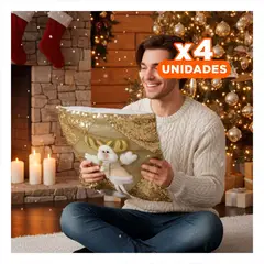 RYBIU IMPORT - Pack4 Cubierta Decoracion de Sofa en Dorad Y+Regalo Stickers