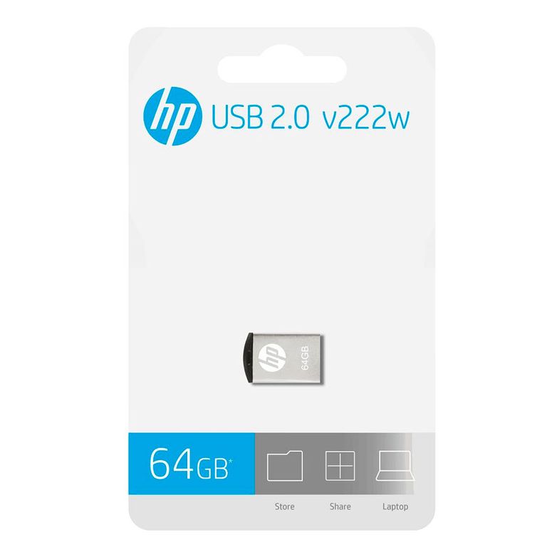 Memoria USB V222W 64GB USB 2.0 Silver (HPFD222W-64)