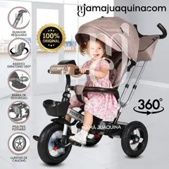 BABY - Triciclo Guiador Giratorio «PRIME XL» para Niños Beige