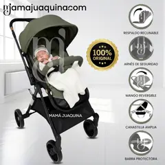 BABY - Coche Maleta de Lujo «CRONOS» Mango Reversible Green