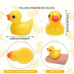 GENERICO - 100 Piezas de Patitos Amarillos Miniaturas en Resina para Jardín Miniatura