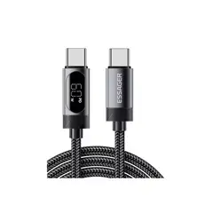 ESSAGER - Cable de Carga Rápida con Pantalla - USB-C a USB-C 60w 1m