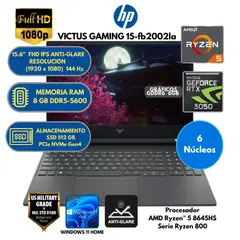 HP - Laptop AMD Ryzen 5 (VICTUS GAMING 15-fb2002la) RAM 8 GB SSD 512GB 15.6" FHD Windows 11 HOME