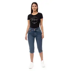 PIONIER - Short Cropped Jean Denim Stretch Mujer Kera