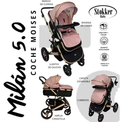 GENERICO - Coche Moises Milan con Mango de Cuerina Stokker Baby