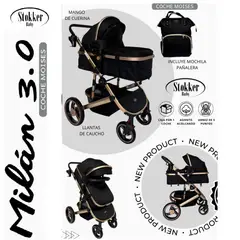 STOKKER BABY - COCHE MOISES MILAN 3.0 CON MOCHILA PAÑALERA NG