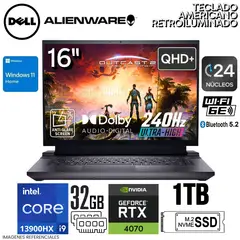 DELL - Laptop Gamer G16 16 QHD Intel Core i9-13900HX 32GB RAM 1TB SSD NVIDIA GEFORCE RTX4070-8GB G16-7630