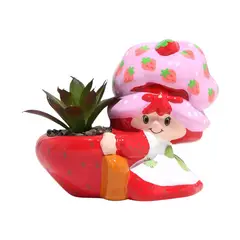 XCLUSIVE - Strawberry Shortcake y suculenta artificial - fresas maceta