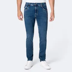 PIONIER - Pantalón Jean Pitillo Denim Stretch Hombre Gotze L-Azul
