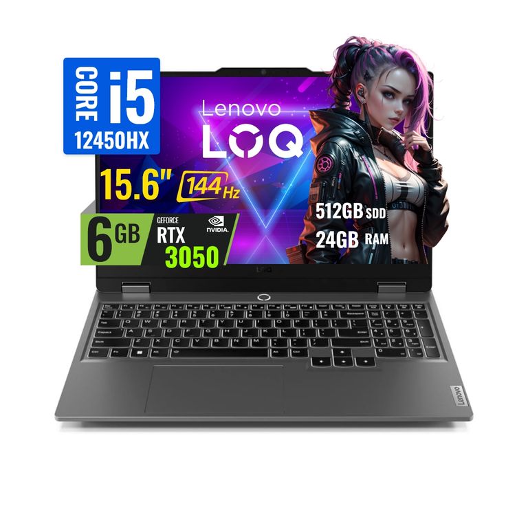 Laptop LOQ i5-12450HX, 15.6" FHD 144 Hz, 24GB, SSD 512GB, RTX 3050 6GB