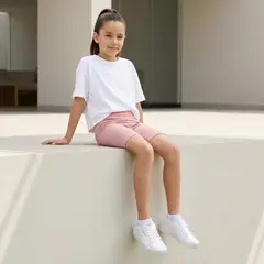 LE PETIT COMPANY - Biker Short Leggings Niña Algodón Palo Rosa
