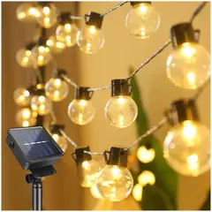 INSPIRA MARKET - Guirnalda Navidad 5 M con Panel Solar 10 Focos