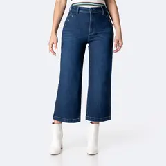Pionier - Pantalón Jean Culotte Denim Stretch Mujer Brunelha