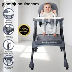BABY - Silla de Comer Plegable «KUKI» con Rueditas Gray