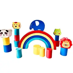 GENERICO - JUGUETE DIDÁCTICO MONTESSORI - ARCOIRIS WALDORF CON ANIMALES