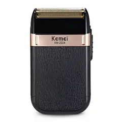 KEMEI - Afeitadora Eléctrica KM-2024 Recargable USB con Doble Cuchilla Flotante para Rostro y Cuello