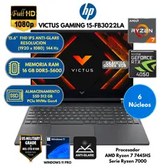 HP - Laptop AMD Ryzen™ 7 (VICTUS GAMING 15-FB3022LA) RAM 16 GB SSD 512GB 15.6" FHD Windows 11 PRO