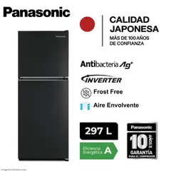 PANASONIC - Refrigeradora 297 Lt Top Freezer No Frost - NR-BT32PV1BD