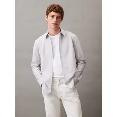 CALVIN KLEIN - CAMISA LS THIN STRIPE STRETCH SLIM SH CK