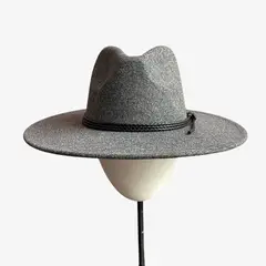 KAST PE - Sombrero Vaquero de Pana Cordon trenzado Gris Unisex - 59cm