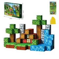 GENERICO - Bloques Magnéticos Minecraft Clasico Mundo 100pcs