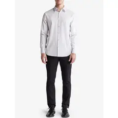 CALVIN KLEIN - CAMISA LS MICRO STRIPE TECH STRETCH S CK
