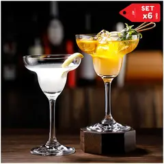 INSPIRA - Set x6 Copas de Coctel Margarita Daiquiri de Vidrio