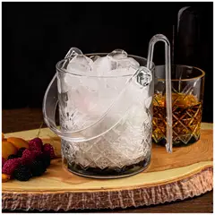 INSPIRA - Hielera de vidrio transparente con pinza y agarradera Diamante