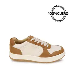 VIALE - Zapatilla Casual TERI-2650 BlancoBeige Cuero