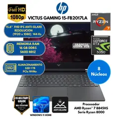 HP - Laptop AMD Ryzen™ 7 (VICTUS GAMING 15-FB2017LA) RAM 16 GB SSD 1 TB 15.6" FHD Windows 11 HOME