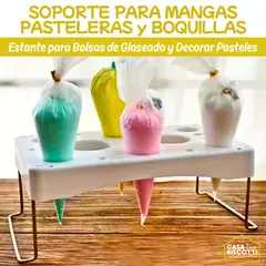 GENERICO - Soporte Estación para Rellenar Mangas Pasteleras y Organizar Boquillas