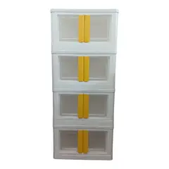 WELL BEING - Gabinete Mango Amarillo con ruedas 4 niveles/ Organizador mutifuncion 4 niveles