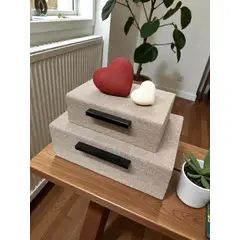 MAP DESIGN HOME - Juego Caja Cofre Decorativa 2 Pz Beige Terra