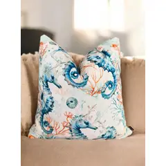 MAP DESIGN HOME - Funda De Cojin Playa Caballitos Aqua 45 x 45 cm