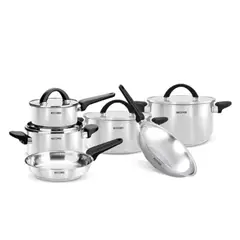 RECORD - JUEGO DE OLLAS BELLEZA DE ACERO INOXIDABLE 10 PIEZAS CON REGALO