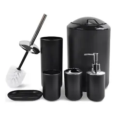 EVERSO - Juego Accesorios Set De Baño 6 Piezas Inoxidable Cepillo Wc