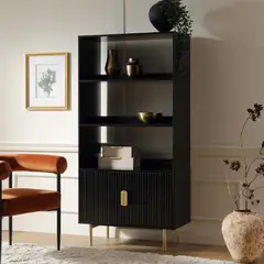 R&R MUEBLES - Estante Moderno Namocho Negro
